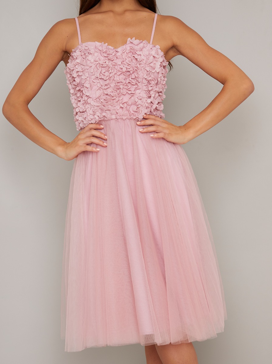coast elsie tulle midi dress