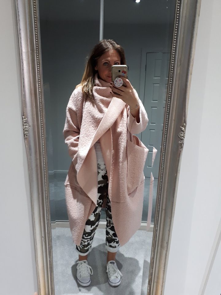 baby pink teddy bear coat