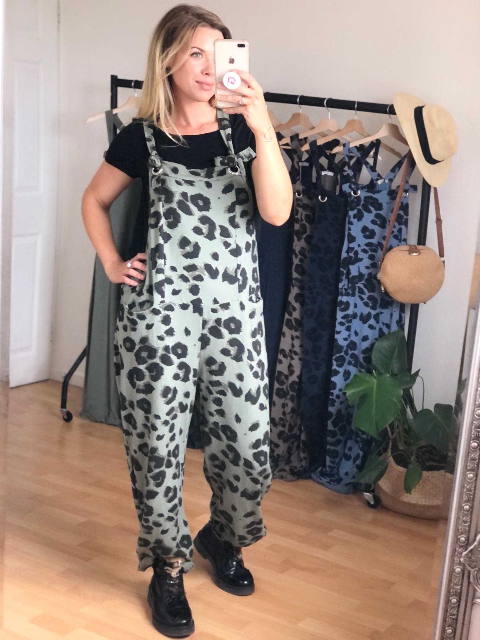 leopard dungaree