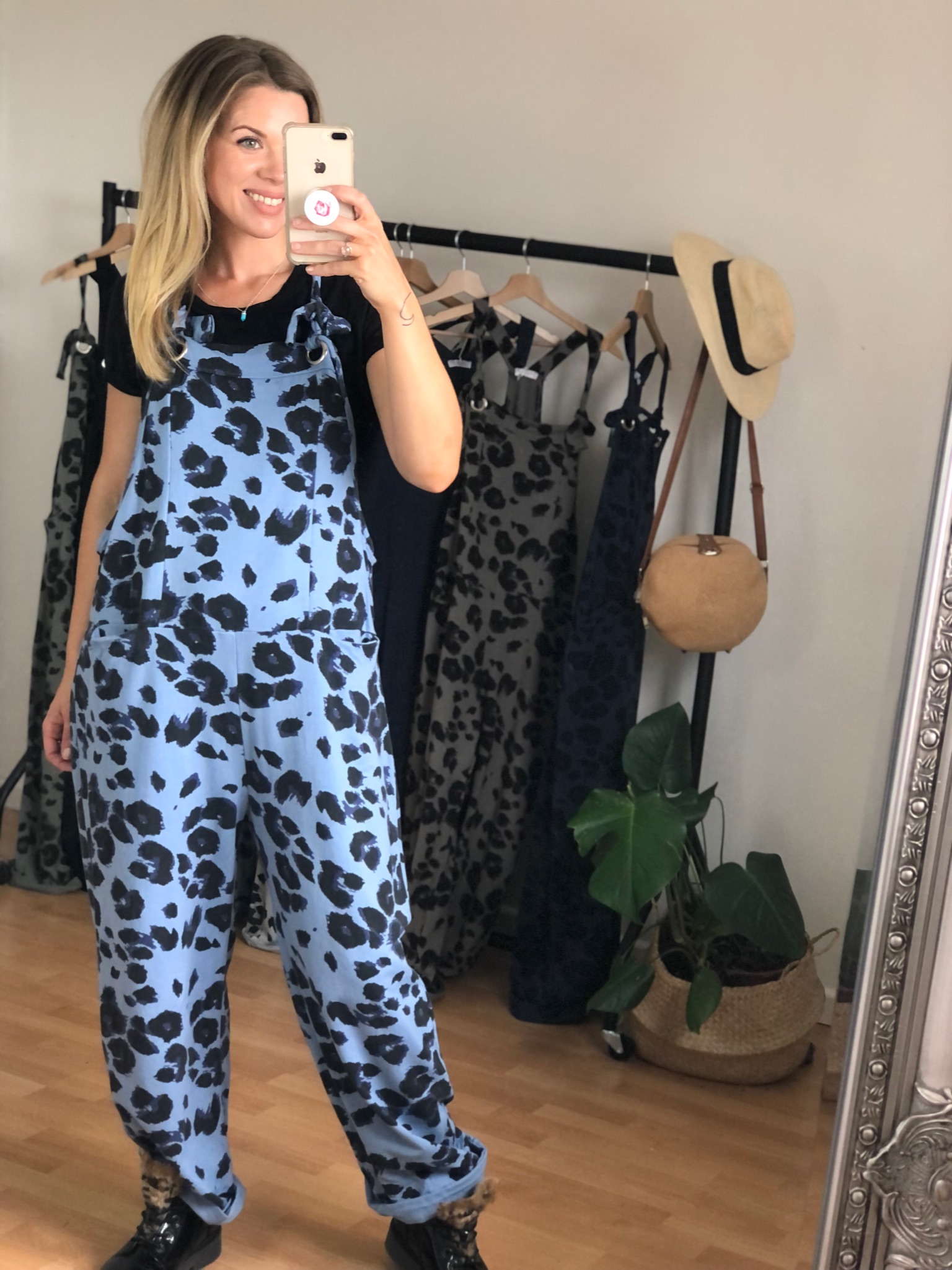 leopard dungaree