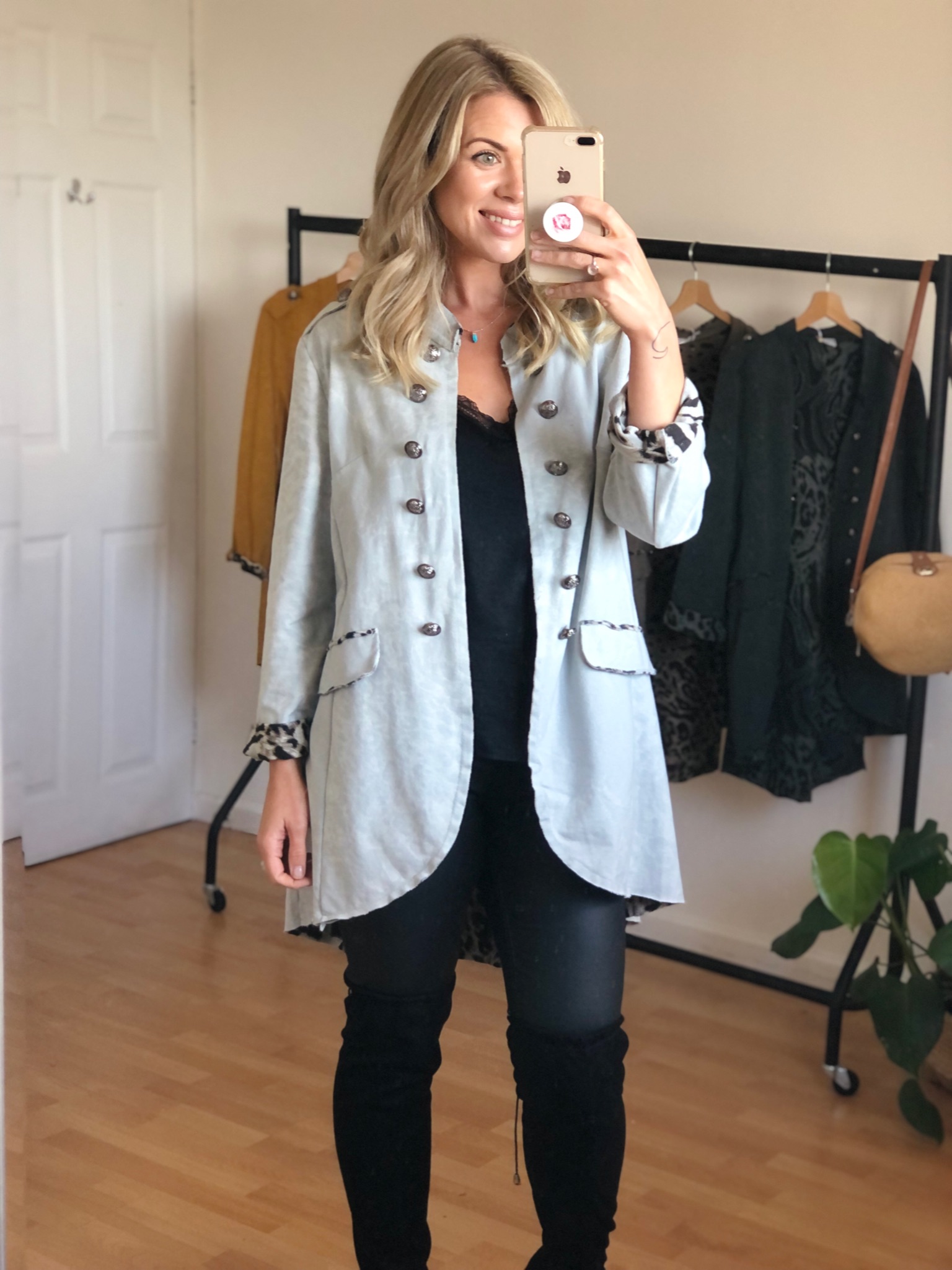 leopard print military jacket