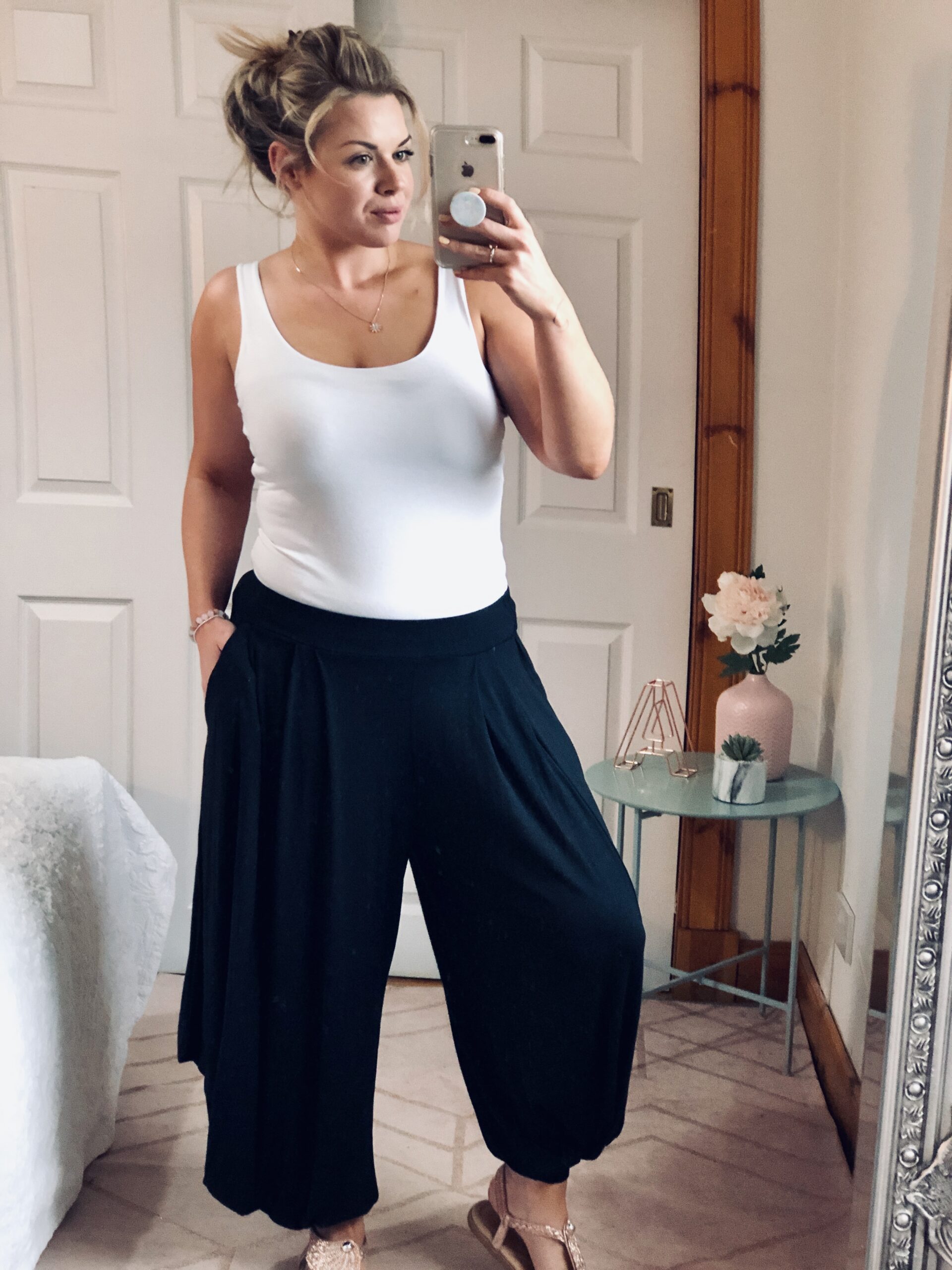 Black Slouch Harem Trousers - Elsie's Attic