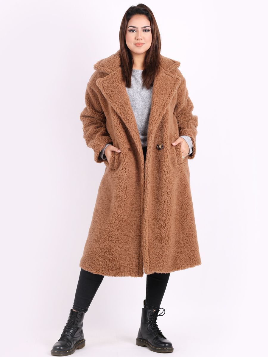 Camel Tula Luxe Teddy Coat - Elsie's Attic