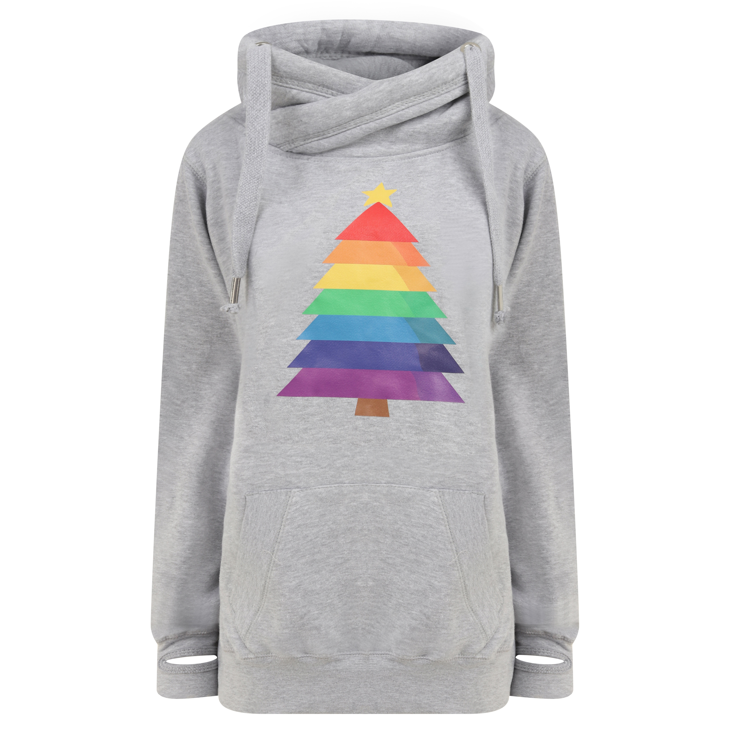 Rainbow Christmas Tree Luxe Hoodie 